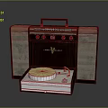 Vintage Electronic Turntable With Suitcase Design Wooden Panel Speaker Sides And Open Record Player