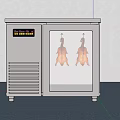 Stainless Steel Commercial Display Freezer With Glass Door And Meat Products Inside