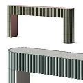 Modern Console Table Design With Vertical Slats Structure Gray And Brown Finish For Entryway 3d model