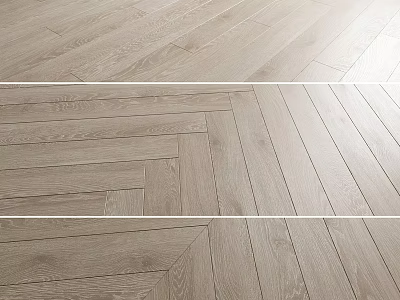 Light Colored Wooden Flooring Featuring Herringbone Pattern And Natural Grain 3d model