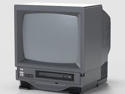 Vintage Retro Television With Classic CRT Screen And Gray Body Design 3d model