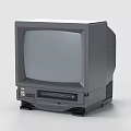 Vintage Retro Television With Classic CRT Screen And Gray Body Design