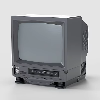 Vintage Retro Television With Classic CRT Screen And Gray Body Design 3d model