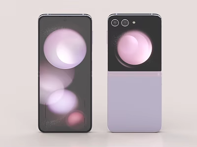 Two Stylish Foldable Smartphones With Unique Displays 3d model