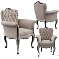 Beige Diamond Tufted Accent Chair with Black Curved Legs and Multiple Sizes