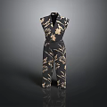 Stylish Black Jumpsuit With Floral And Leaf Patterns For Daily Use