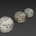Stone Sphere Showing Various Textures 3d model