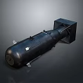 Black Cylindrical Mechanical Device With Square Rear Structure And Metal Components 3d model