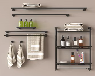 Modern Towel Rack Bathroom Supplies Small Pieces 3d model