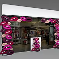 Eye Catching Door Arch With Red Lip Decorations At Retail Store Front