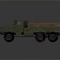 Green Military Style Six Wheel Off Road Utility Truck With Open Cargo Bed