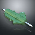 Green Hydraulic Cylinder Mechanical Component With Metal Rod Bolts And Connection Parts
