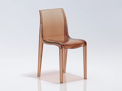 Transparent Amber Acrylic Leisure Chair with Modern Sleek Design for Indoor Home Decor 3d model