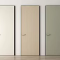 Modern Hinged Doors Featuring White Wooden Gray Panels And Sleek Handles For Interiors