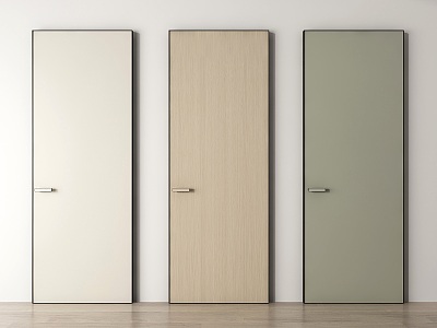 Single door swing door extremely narrow frame door invisible door bedroom door room door solid wood door 3d model