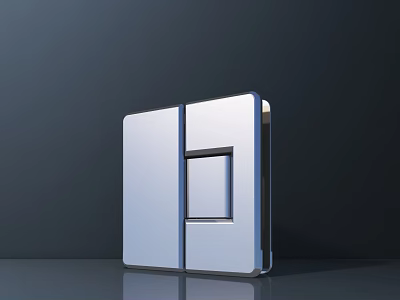Silver Double Door Refrigerator Freezer With Square Control Panel And Modern Sleek Design For Kitchens 3d model