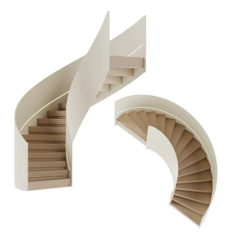 modern curved staircase 3d model