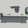 Workshop Metal Lathe Components With Bench Clamp And Motor Parts 3d model