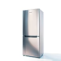 Modern Stainless Steel Upright Refrigerator Freezer With Double Door Design And Sleek Finish