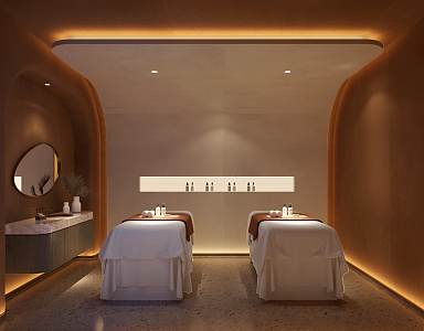 Quiet spa massage room 3d model