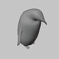 Cute Penguin With Black Head Yellow Neck And Pink Belly On Light Blue Background