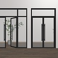 Modern Glass Door Glass Double Door Glass Single Door Glass Door Office Glass Door 3d model