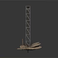 Industrial Drilling Rig Featuring Tall Metal Tower Structure And Stable Base Foundation