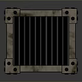 Industrial Square Metal Equipment Featuring Grated Front And Bolted Corners