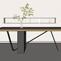 Dining table long dining table tea table workbench 3d model