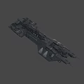 Futuristic Black Sci-Fi Fighter Jet with Complex Mechanical Structure Multiple Engines and Weapon Systems 3d model