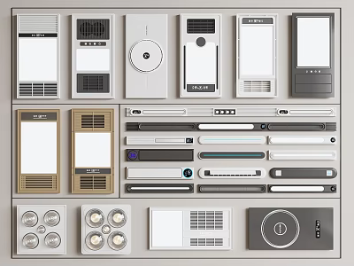 Diverse Modern Control Panel Designs With Various Styles And Functional Features 3d model