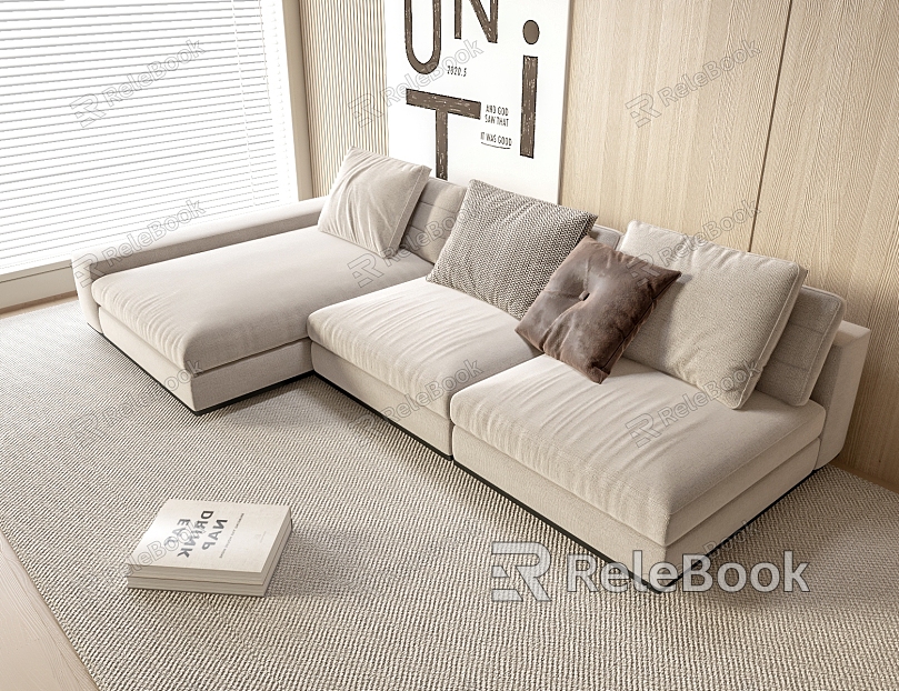 Modern corner sofa multiplayer sofa model