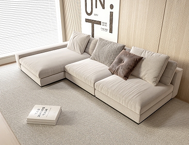 Modern corner sofa multiplayer sofa 3d model