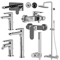 Sleek Black Modern Shower Faucet System With Handheld Shower And Bath Fixtures