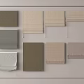 Various Roman Blinds in Neutral Tones and Textured Fabrics for Home Windows