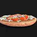 Open Faced Sandwich with Fresh Tomato Sour Cream Parsley and White Onion on Toast
