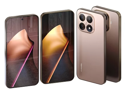 HUAWEI New Smartphones With Golden Finish Quad Camera And Gradient Display Design 3d model