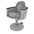 Modern Massage Chair With Black Gray Upholstery Stitched Design And Metal Base
