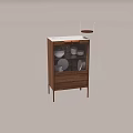 Modern Wooden Console Cabinet Sideboard With Glass Doors Drawers And Dishes Storage