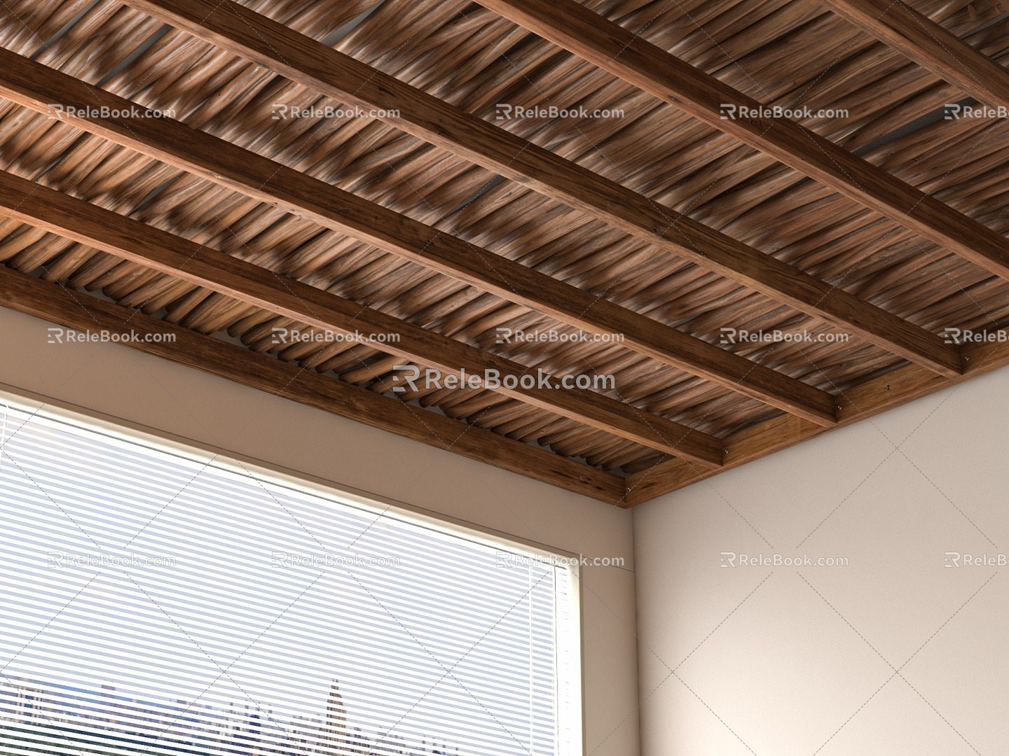 Wooden Roof Wooden Roof Wooden Grille 3d model