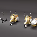 Classic Motorcycle Collection Featuring Retro Scooter And Sidecar With Stylish Design