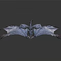 Fantasy Dragon 3D Model With Detailed Blue Wings And Red Edges