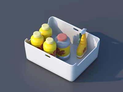 Hardware Tools Storage Organizer With White Plastic Box And Essential Cleaning Bottles 3d model