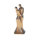Golden Couples Embracing Statue With Smooth Metallic Finish Design