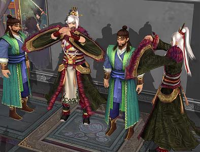 costume noble prince warrior character 3d model
