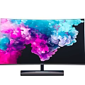 Ultra Thin Curved Television With Vibrant Colorful Screen Display And Modern Sleek Stand Design