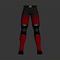 Red and Black Gradient Sports Pants with Knee Pads for Daily Living Essentials