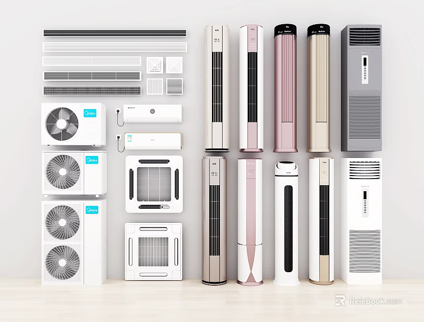 Air Conditioner Fans Variety of Styles and Modern Design Types 3d model 