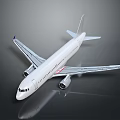 White Passenger Airplane Model With Twin Engines Sleek Wings And Reflective Surface