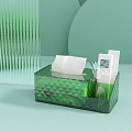 Daily Necessities On Wooden Tabletop With Tissue Box Pencil Holder And Laptop